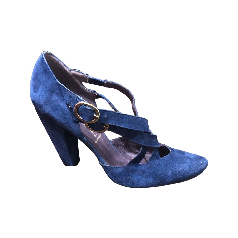 Jeffrey Campbell brand new blue suede shoes heeled size 39